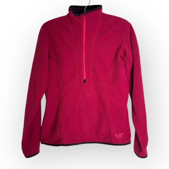 ARC'TERYX Delta AR long sleeve 1/2 half zip fuzzy fleece pullover magenta top M - Picture 2 of 8